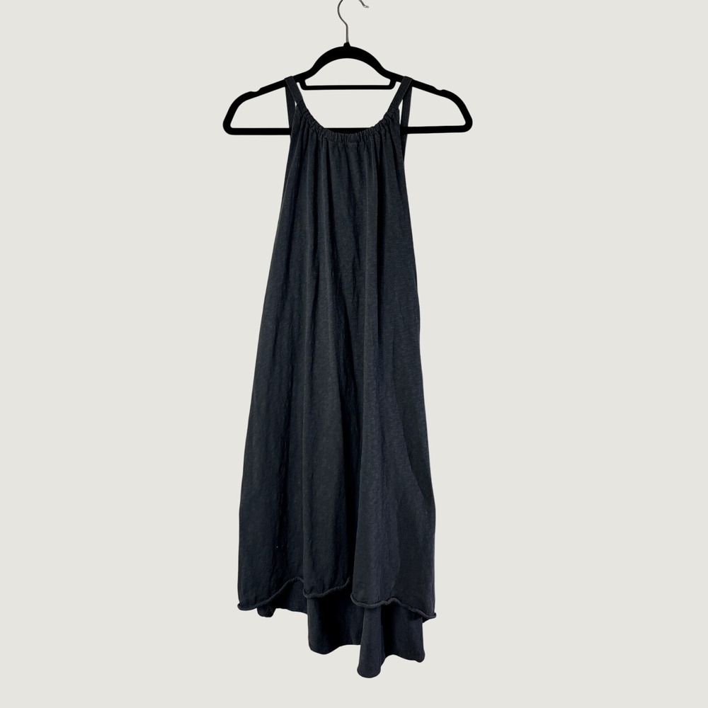 Zara Trafaluc Dress S Grey Halter High Low Slub Knit Summer Casual Boho